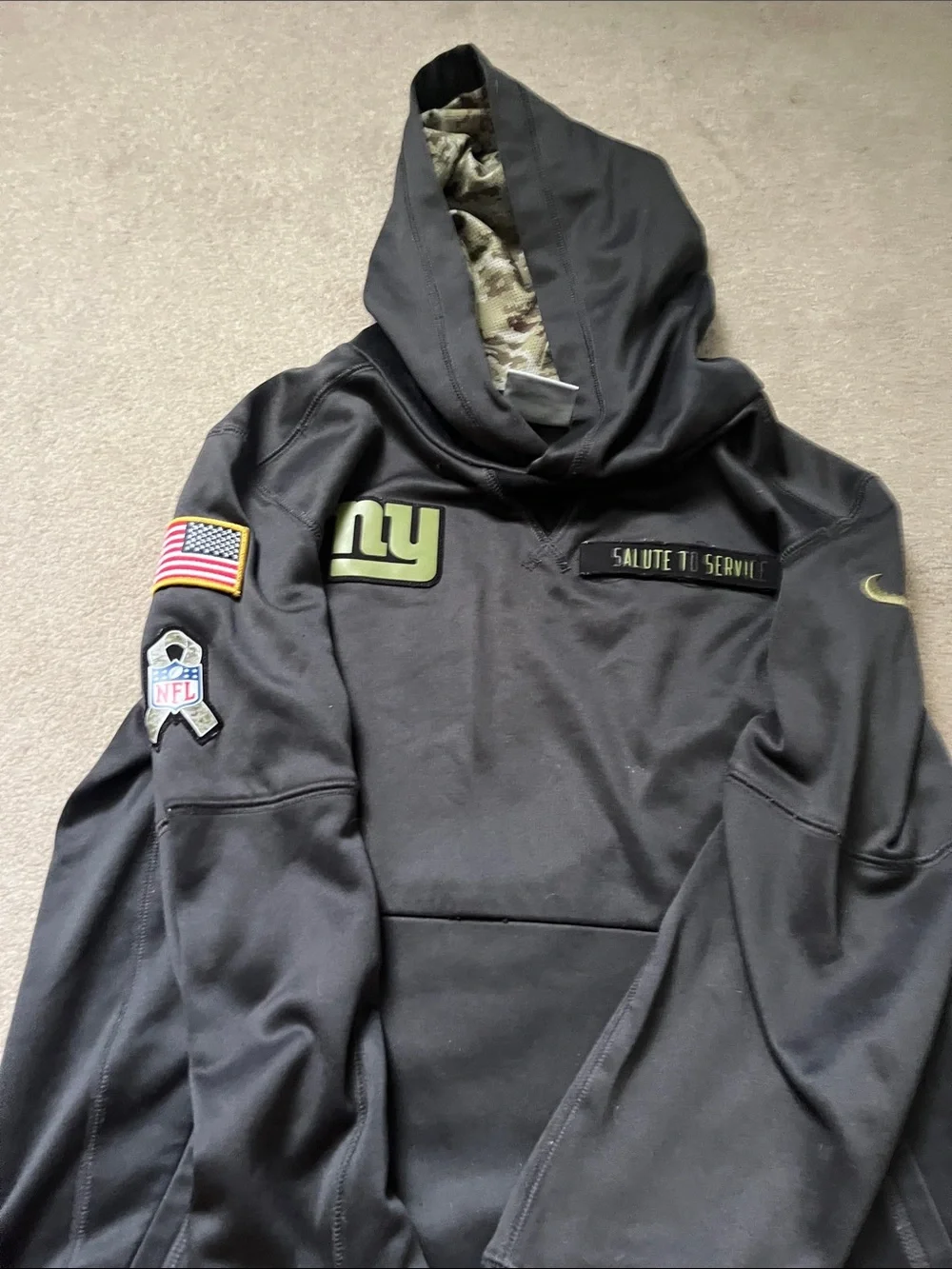 NFL NY Giants, Nike Black Hoodie - Salute to Service
